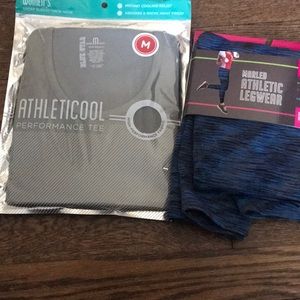 Workout out outfit .. tee shirt and leggings